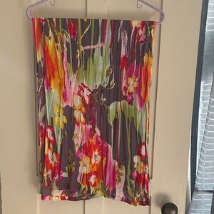 Source Unknown Multicolor Floral Scarf